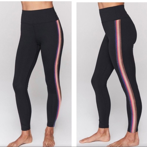 Spiritual Gangster Sparkle Stripe HW Leggings Size Small - Picture 2 of 12